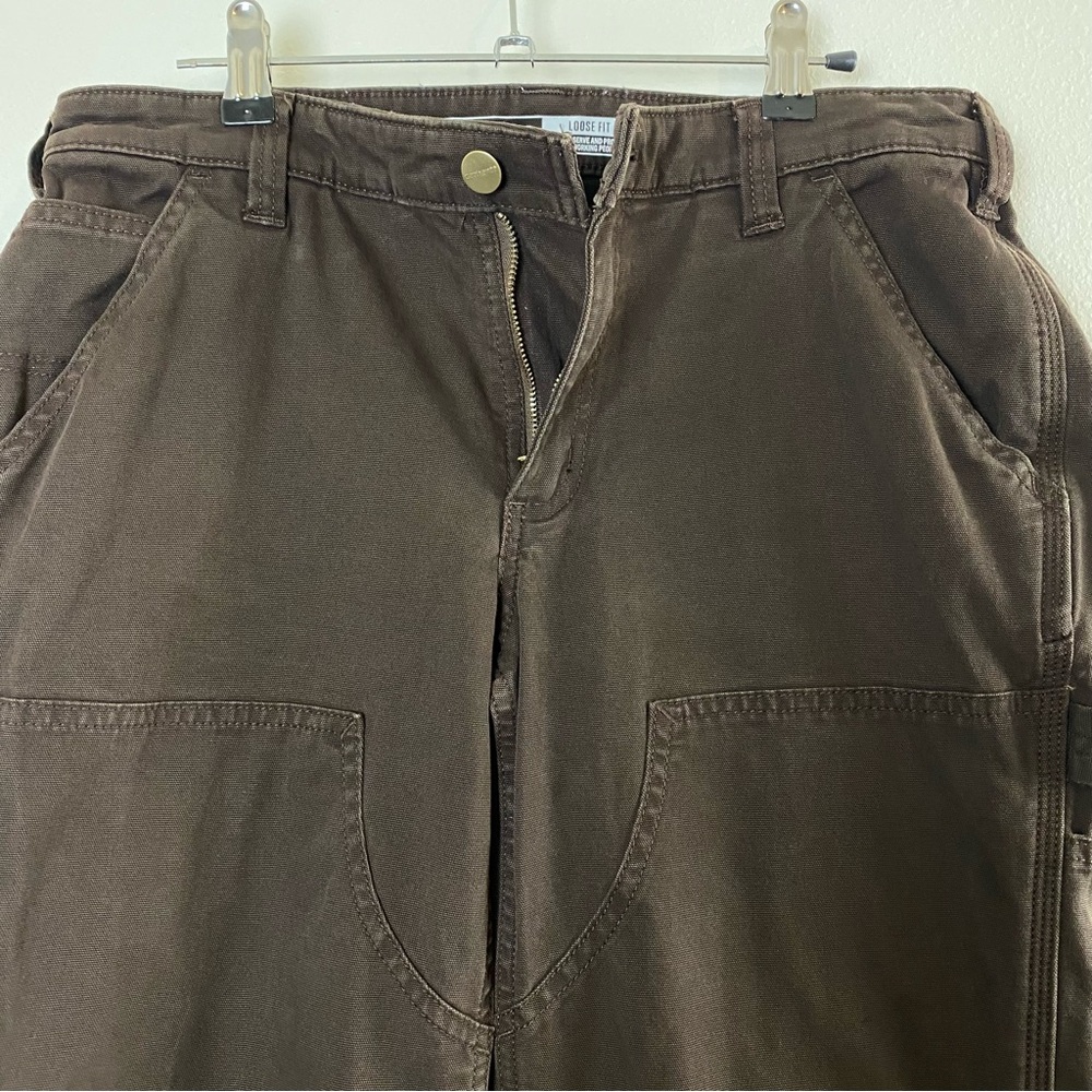 Carhartt Rugged Flex Loose Fit Canvas Double Front Work Pants - 8 Tall - Picture 7 of 15